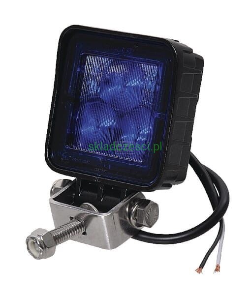 Lampa robocza LED kwadratowa 8W 600 lm 10/12/36V niebieska