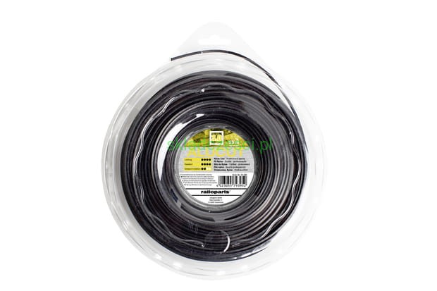 Żyłka linka tnąca 4-kątna kwadrat 3.0 mm 53 metry czarna
