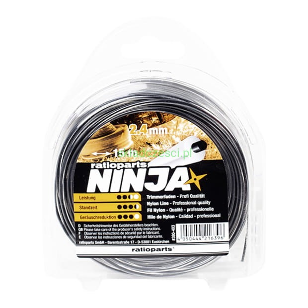 Żyłka tnąca Ninja okrągła z utwardzonym rdzeniem 2.4 mm 15 m