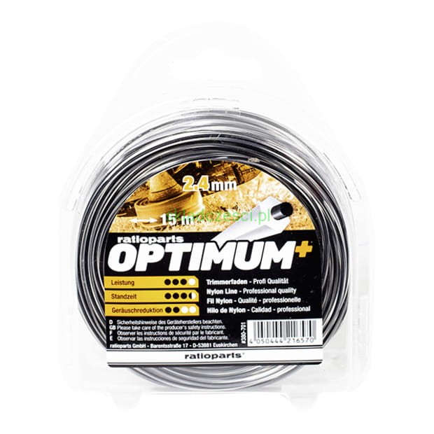 Żyłka tnąca Optimum 6-kąt z utwardzonym rdzeniem 2.4 mm 15 m