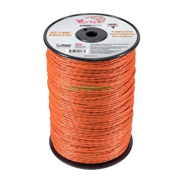 Żyłka tnąca 4.3 mm 111 m skręcona Vortex Alu