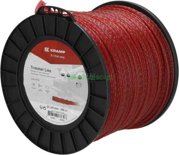 Żyłka tnąca Ø 2.65 mm 360 m skręcona cicha czerwona