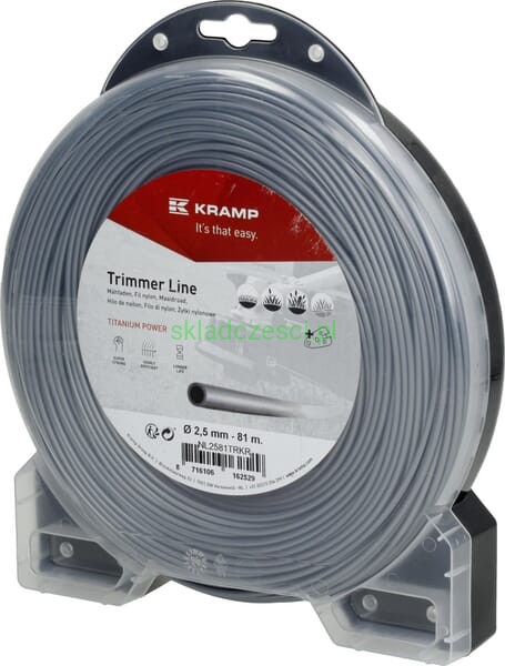 Żyłka tnąca Ø 2.5 mm 81 m okrągła Titanium Power szara