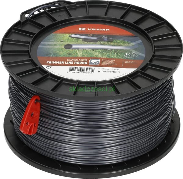 Żyłka tnąca Ø 2.5 mm 236 m okrągła Titanium Power szara