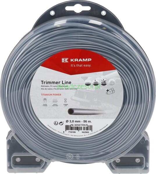Żyłka tnąca Ø 3.0 mm 56 m okrągła Titanium Power szara