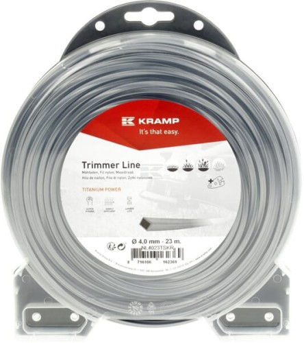 Żyłka tnąca Ø 4 mm x 23 m kwadratowa Titanium Power szara