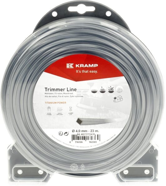 Żyłka tnąca Ø 4 mm x 23 m kwadratowa Titanium Power szara