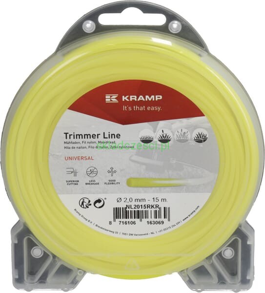 Żyłka tnąca Ø 2.0 mm x 15 m okrągła żółta