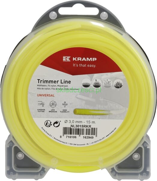 Żyłka tnąca Ø 3.0 mm x 15 m okrągła żółta