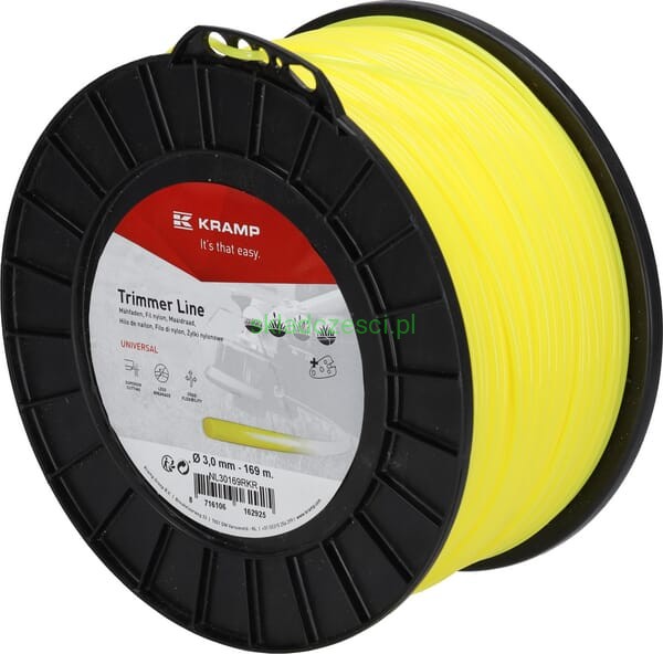 Żyłka tnąca Ø 3.0 mm x 169 m okrągła żółta