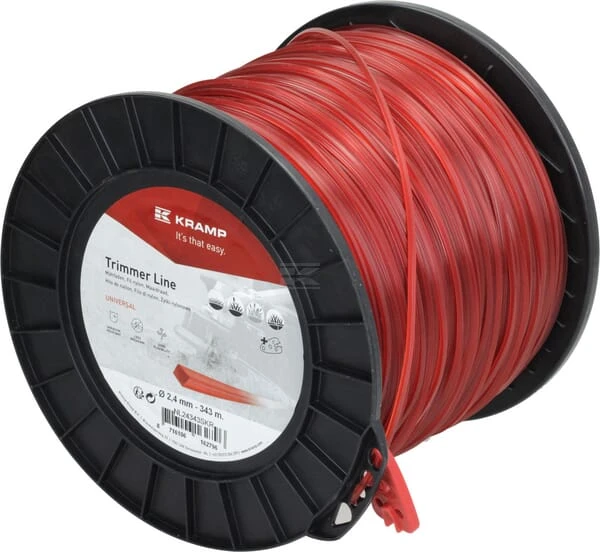 Żyłka tnąca Ø 2.4 mm 343 m kwadratowa czerwona Kramp