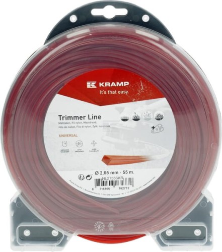 Żyłka tnąca Ø 2.65 mm 55 m kwadratowa czerwona Kramp