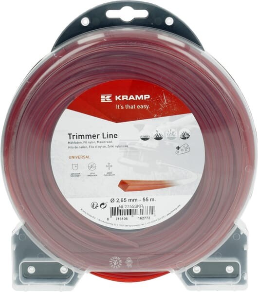 Żyłka tnąca Ø 2.65 mm 55 m kwadratowa czerwona Kramp