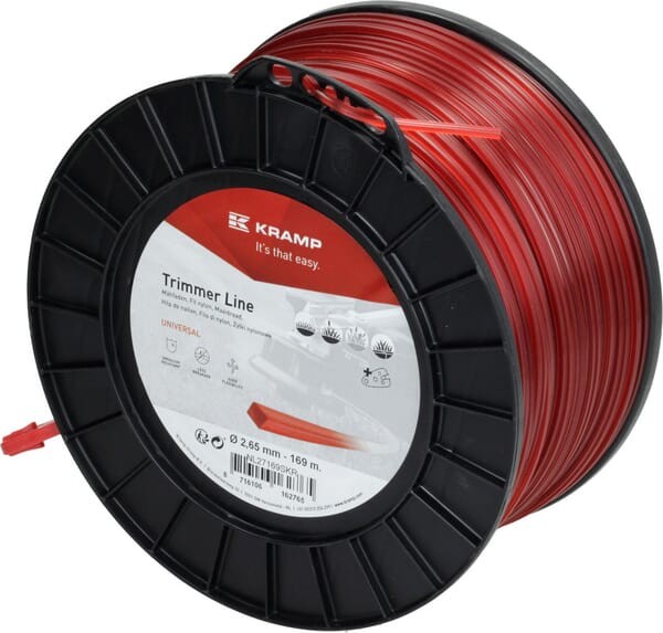 Żyłka tnąca Ø 2.65 mm 169 m kwadratowa czerwona Kramp