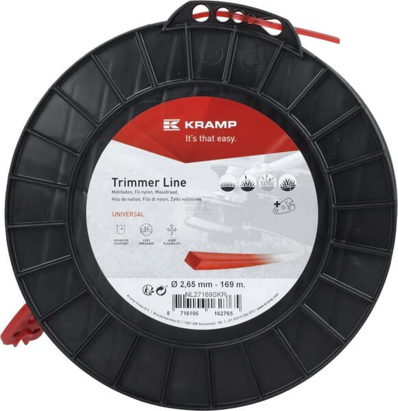Żyłka tnąca Ø 2.65 mm 169 m kwadratowa czerwona Kramp