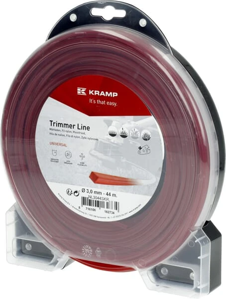 Żyłka tnąca Ø 3.0 mm 44 m kwadratowa czerwona Kramp