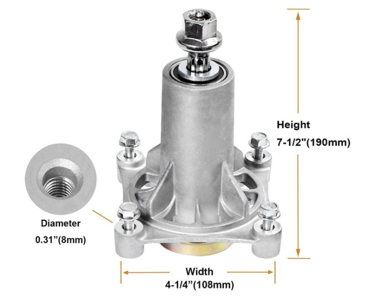 Piasta adapter noża HUSQVARNA LT131 LT151 LGT2554 CT126 CT153 CT154 wymiary