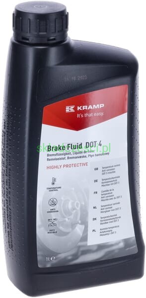 Olej hydrauliczny płyn hamulcowy 1 L DOT-4 syntetyczny Kramp
