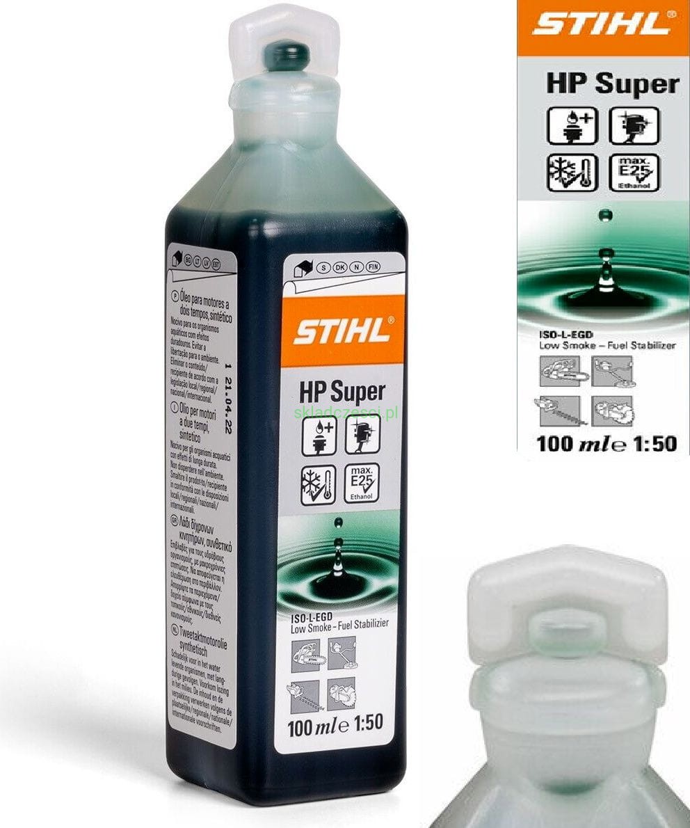 Olej STIHL HP Super Low smoke do mieszanki 2T 100 ml zielony