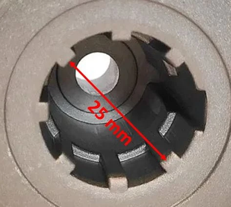 Uchwyt noża wał 25mm Stiga COLLECTOR 46 53 S Combi 46 48 50 53 S
