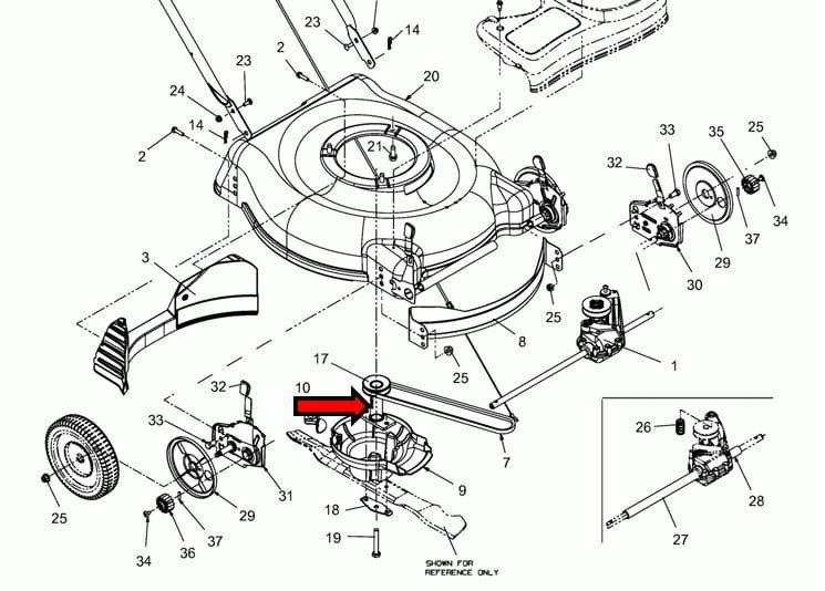 Uchwyt noża wał 22,2 mm do kosiarki z napędem schemat