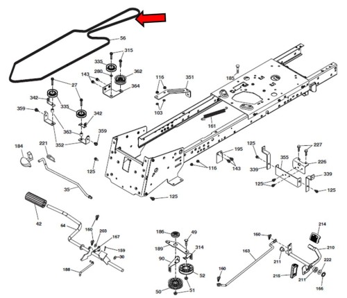 Pasek napędu jazdy Craftsman schemat