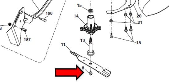 Schemat sruba mocowania noza