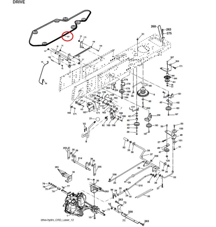 Pasek napedu jazdy schemat
