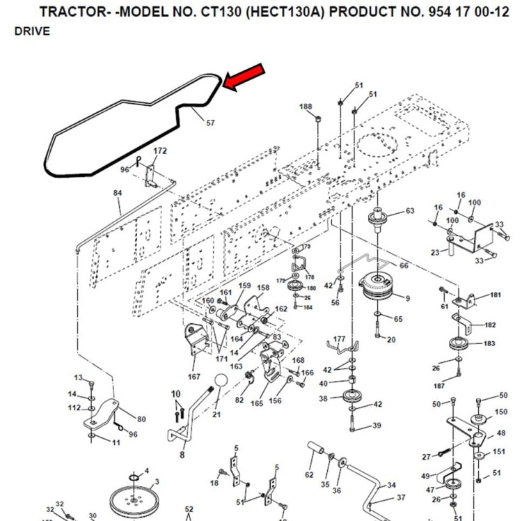Pasek 165631 jazdy Craftsman 917253361 917253800 917257670 schemat