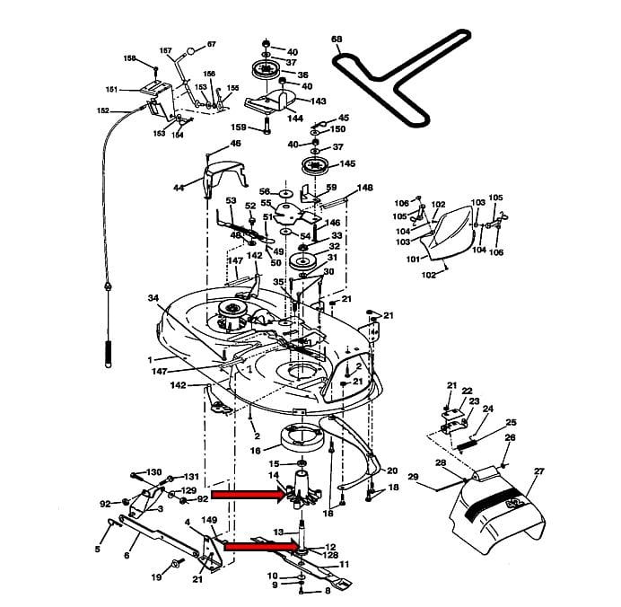 Piasta mandrela noża kompletna 130794 532130794 schemat deck