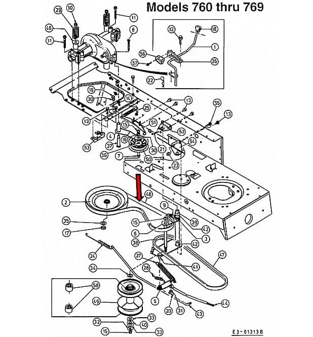 Pasek jazdy Gutbrod Sprint 2000 3000 YardMan TN7140 TN7145 TN7160 schemat