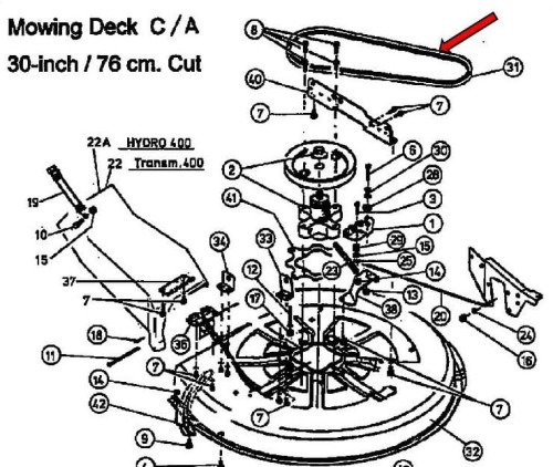 Napęd noża Deck 76 cm