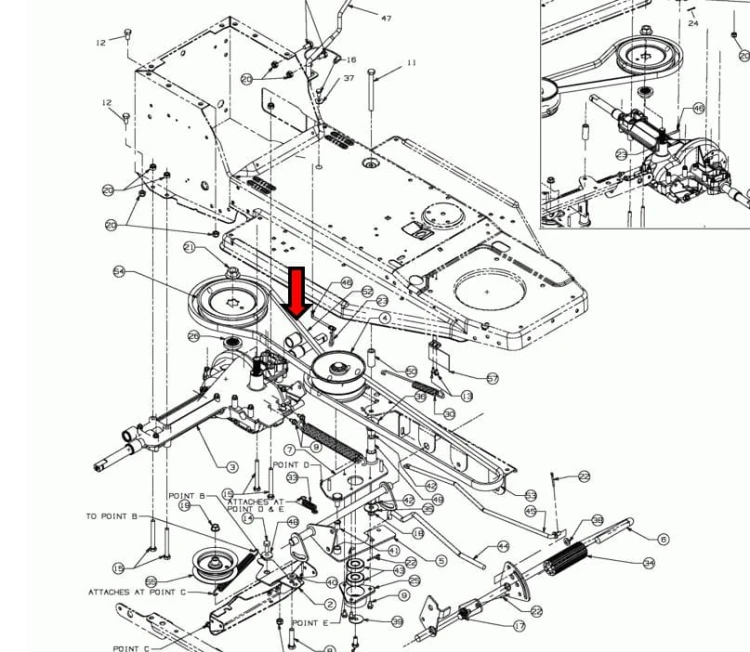 Pasek jazdy Edenparc 135/96 RH 115/76 Fleurelle AM 1150 AMH 1200 schemat