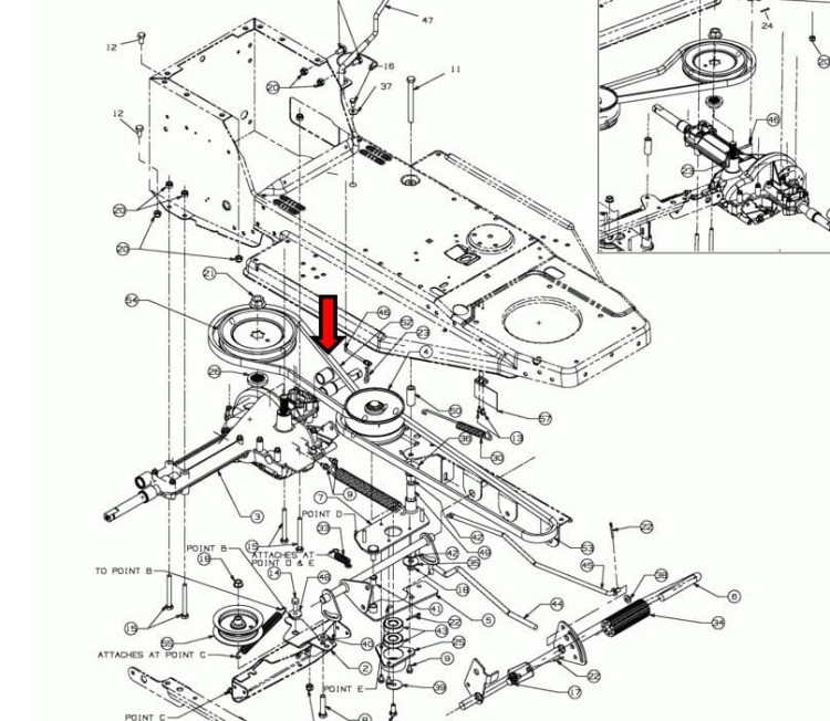 Pasek jazdy 754-04038 MTD schemat