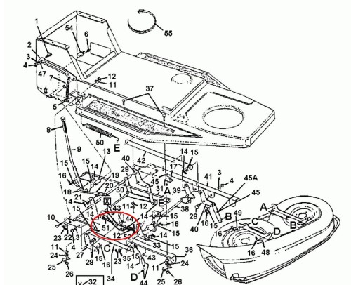 Sprężyna naciągu deck MTD 732-0603 schemat