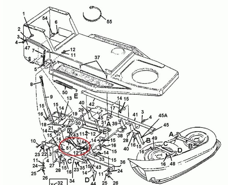 Sprężyna naciągu deck MTD 732-0603 schemat