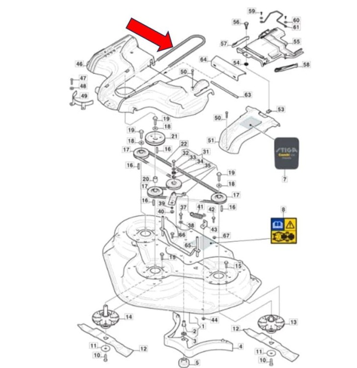 Pasek PTO deck 100C STIGA PARK Combi 100 4WD CD