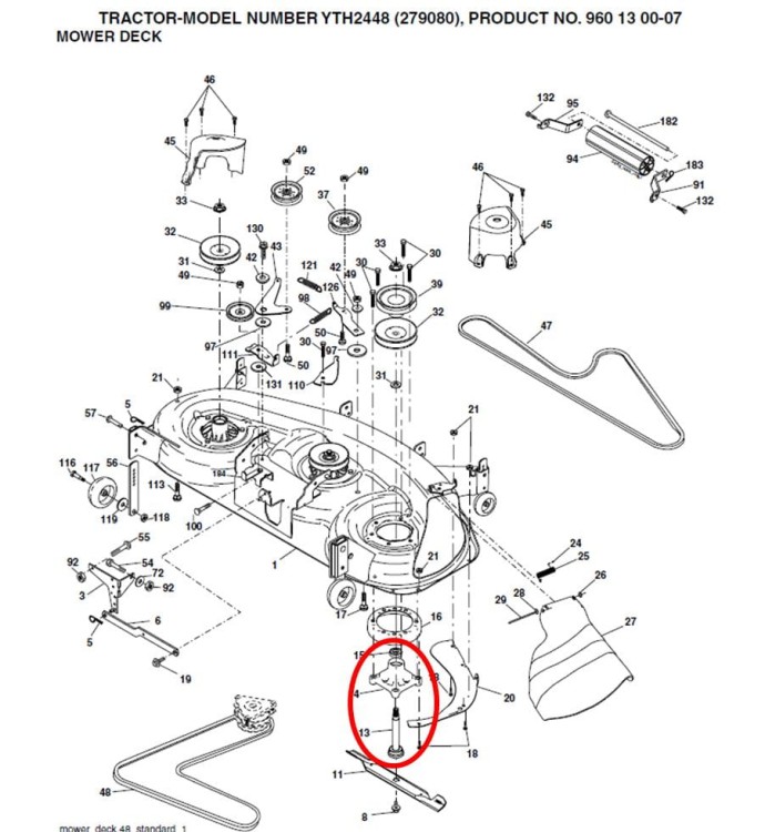 Piasta noża Poulan Pro 925 950 ZX PRGT25H48A PR25PH48STB