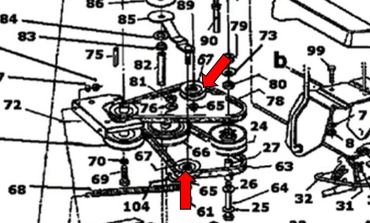 Rolka paska jazdy John Deere F510 F525 GT242 GT262 GT275 GX70 GX75 GX85 GX95