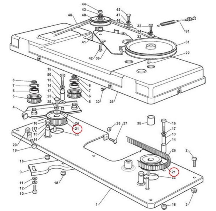 Koło 28 zębów paska zębatego schemat