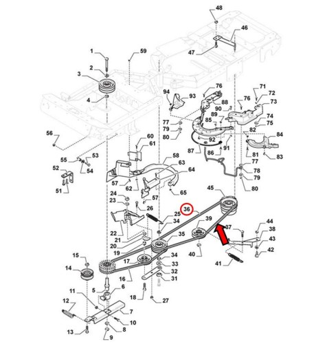 Pasek napedu jazdy 9585-0147-01 1134-9097-01 STIGA schemat