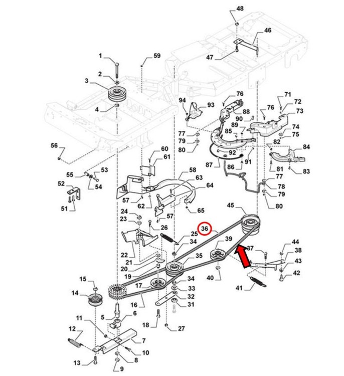 Pasek napedu jazdy 9585-0147-01 1134-9097-01 STIGA schemat