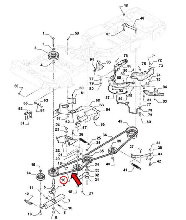Pasek jazdy Stiga Park 540 740 Compact 14 16 4WD Park Plus Power schemat