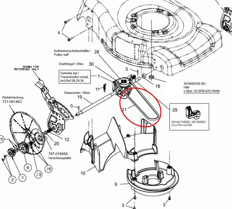 Pasek zam. 754-04184 MTD schemat