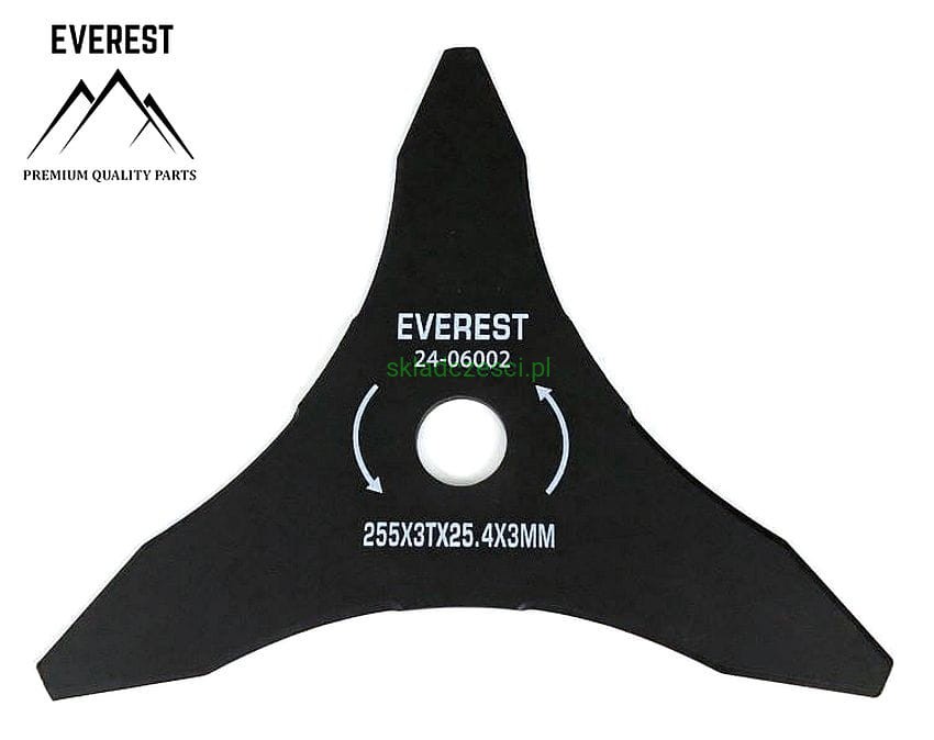 Tarcza tnąca nóż do kosy 3 zęby 255x25,4x3 mm Everest