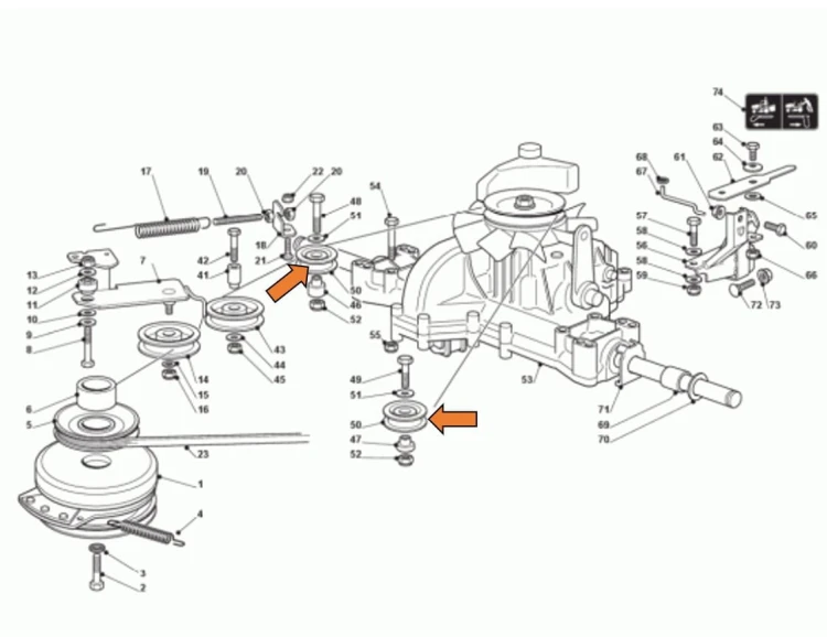 Rolka pasa jazdy CastelGarden Stiga 125601588 25601576 1134651601 schemat