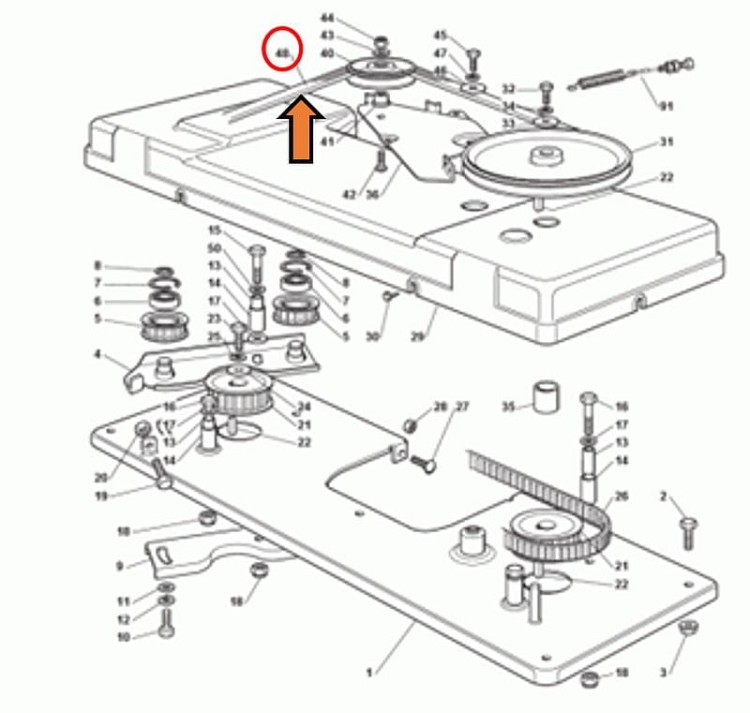 Pasek noży 35062812 35062814 deck 122 schemat