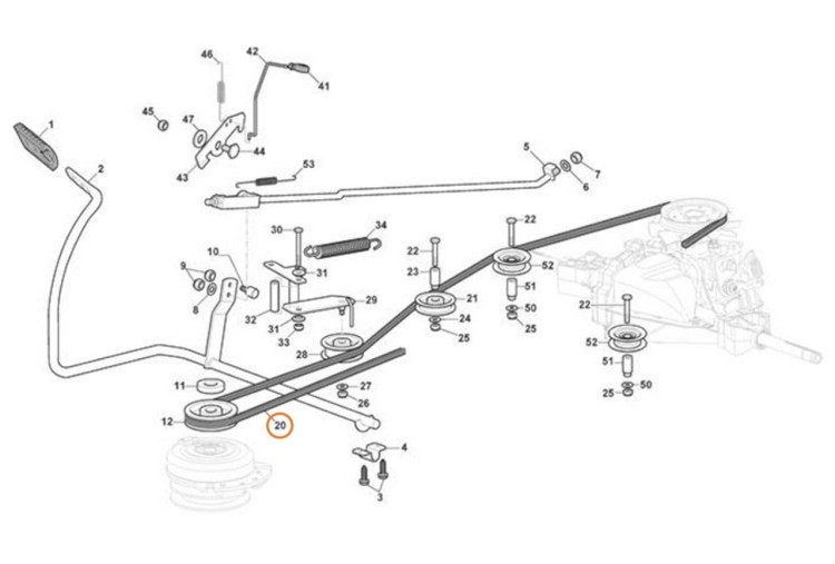 Pasek jazdy G135062020E1 35062020 135062020 Stiga Efco Oleo-Mac schemat