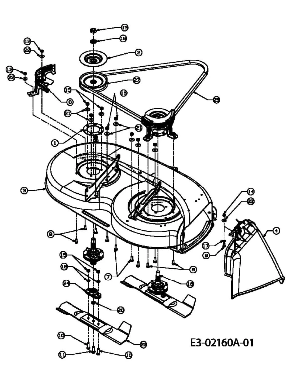 Pasek noży Columbia 105/810 110/810 Lawnflite 304 Diana T 81 schemat napedu nozy