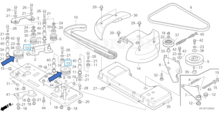 Koło zębate 125601562 1136-0914-01 80389-VK1-003 deck 122 cm schemat 2